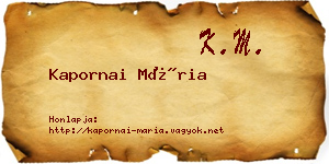 Kapornai Mária névjegykártya