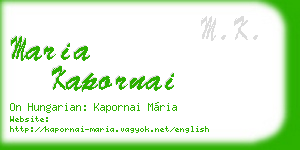 maria kapornai business card