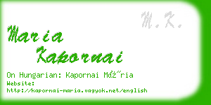 maria kapornai business card